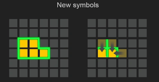 Slot reels showing upgraded symbols and MergeUP mechanic